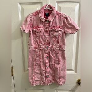 Gap kids pink denim dress